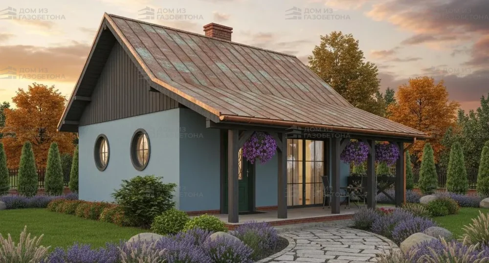 Проект Одноэтажный дом 8 на 7, 46 м2